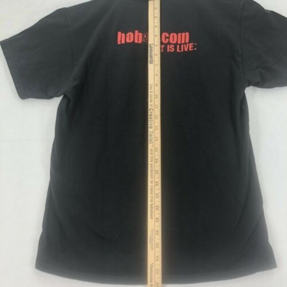 House of Blues Orlando T-Shirt Medium Black Heart Flames HOB Com It is Live - Picture 9 of 12